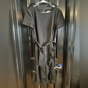 Black dress with ruffle